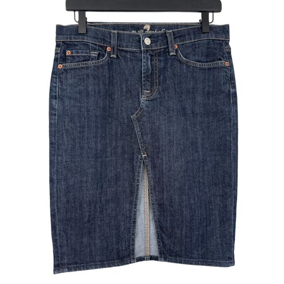 7 for all mankind Roxy Denim Skirt Dark Wash 27 - Picture 1 of 9